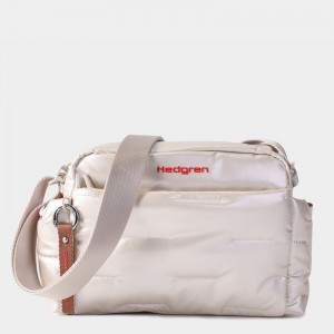 Beige Women's Hedgren Cozy Shoulder Bags | OGP8063GV