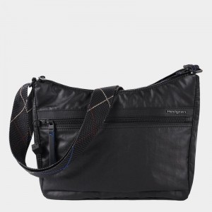 Black Women's Hedgren Harper's Rfid Shoulder Bags | FQD10072RC