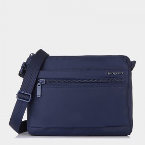 Dark Blue Women's Hedgren Eye Shoulder Bags | JYB9150PK