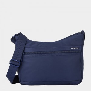 Dark Blue Women's Hedgren Harper's Rfid Shoulder Bags | IWY691NR