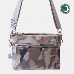 Grey Camo Women's Hedgren Rain Sustainably Made Crossbody Bags | QXH4487BS