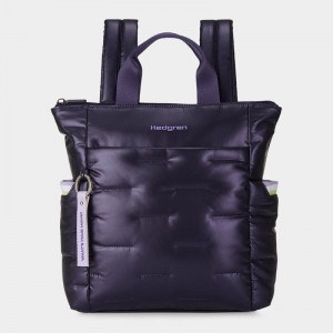 Purple Deep Blue Women's Hedgren Comfy Backpacks | GJY6112YG