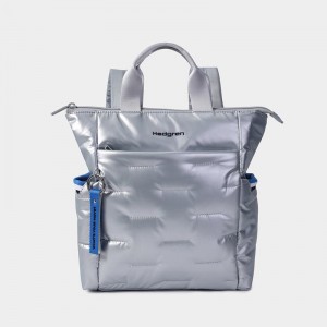 Silver Blue Women's Hedgren Comfy Backpacks | EMT9021JC