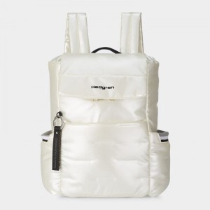 White Women's Hedgren Billowy Backpacks | AMM9969MX