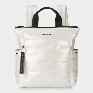 White Women's Hedgren Comfy Backpacks | HOW7971JV