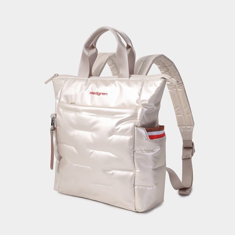 Beige Women's Hedgren Comfy Backpacks | YLB3943NK