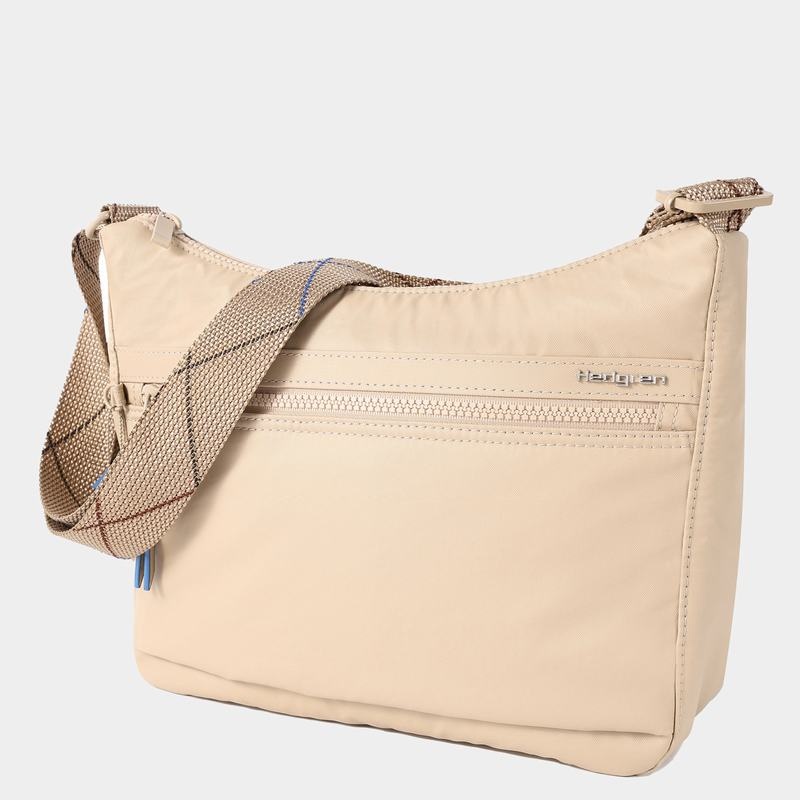 Beige Women's Hedgren Harper's Rfid Shoulder Bags | YYB2757TN