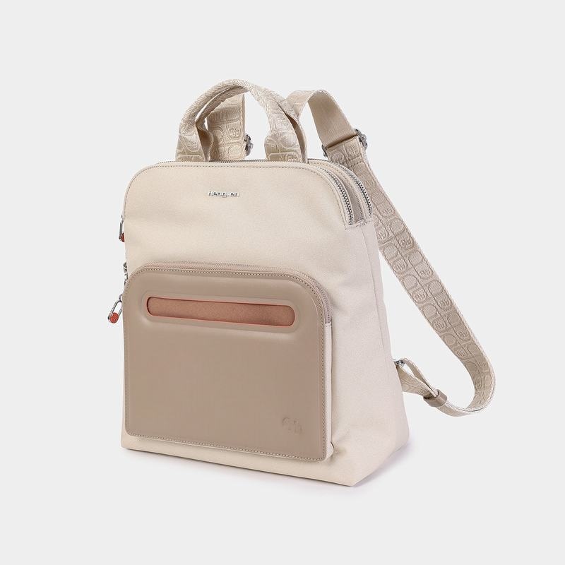 Beige Women's Hedgren Latte Backpacks | ZJC6744DP