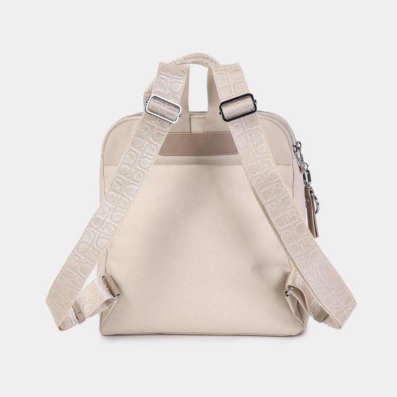 Beige Women's Hedgren Latte Backpacks | ZJC6744DP