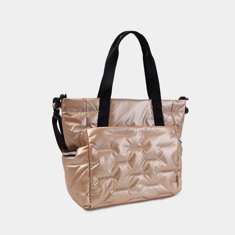 Beige Women's Hedgren Puffer Tote Bags | TWO1714WP