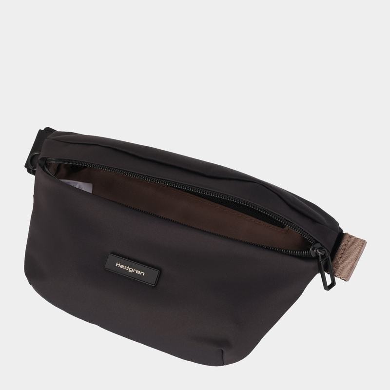 Black Brown Women's Hedgren Halo Belt Bags | WTP9990ZG