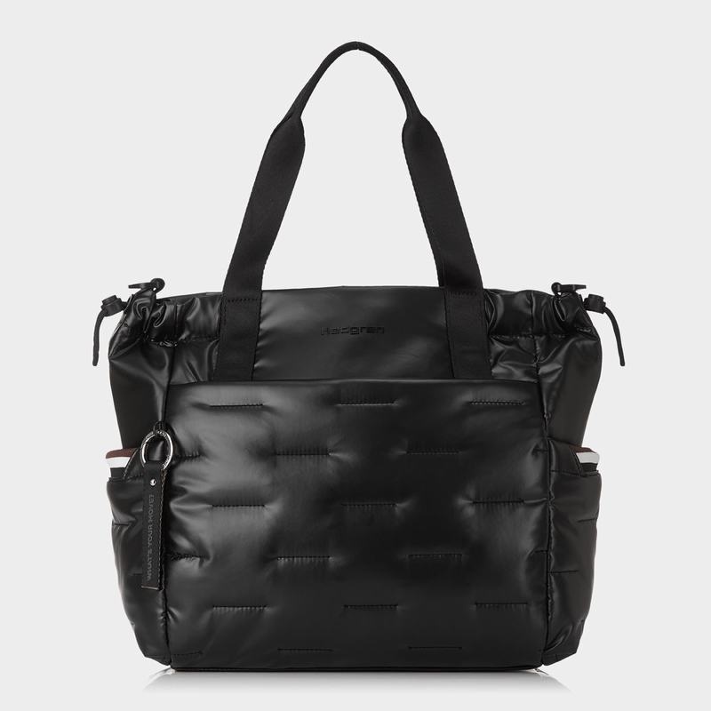 Black Women's Hedgren Puffer Tote Bags | KYA3444HG