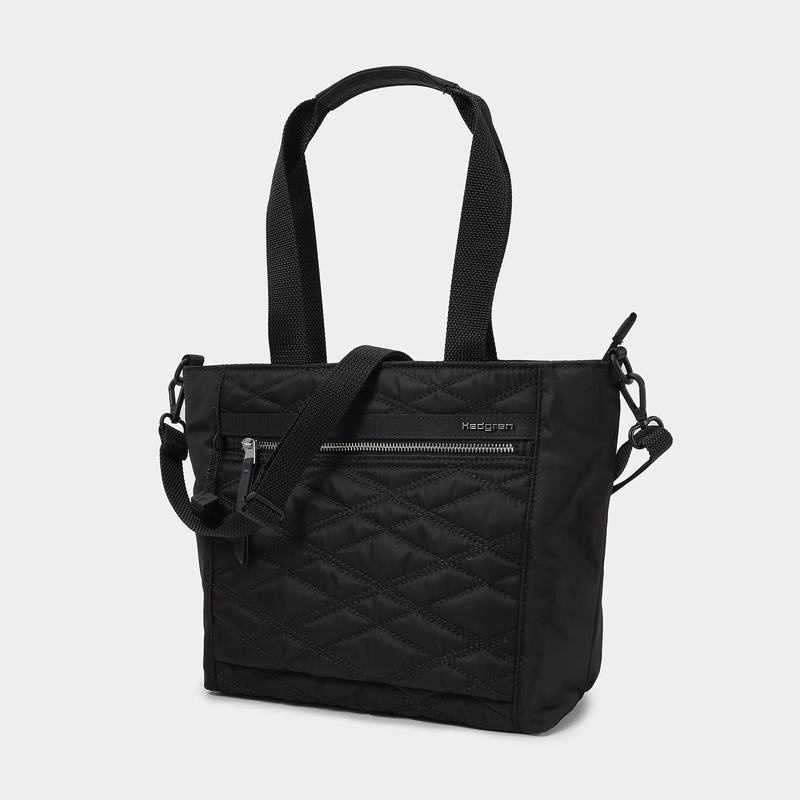 Black Women's Hedgren Zoe Medium Rfid Tote Bags | UCC5582UH