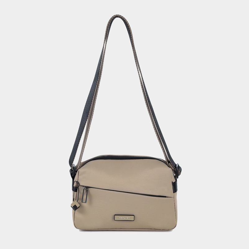 Grey Beige Women's Hedgren Neutron Small Crossbody Bags | IQB8046OY