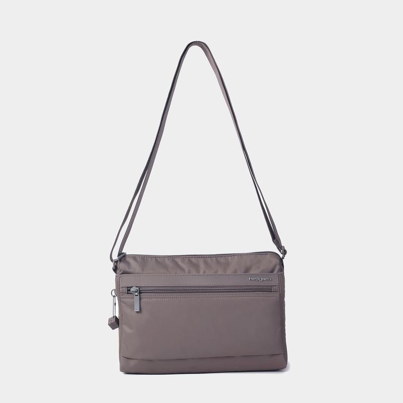 Grey Brown Women's Hedgren Eye Medium Shoulder Bags | XZO4737KQ