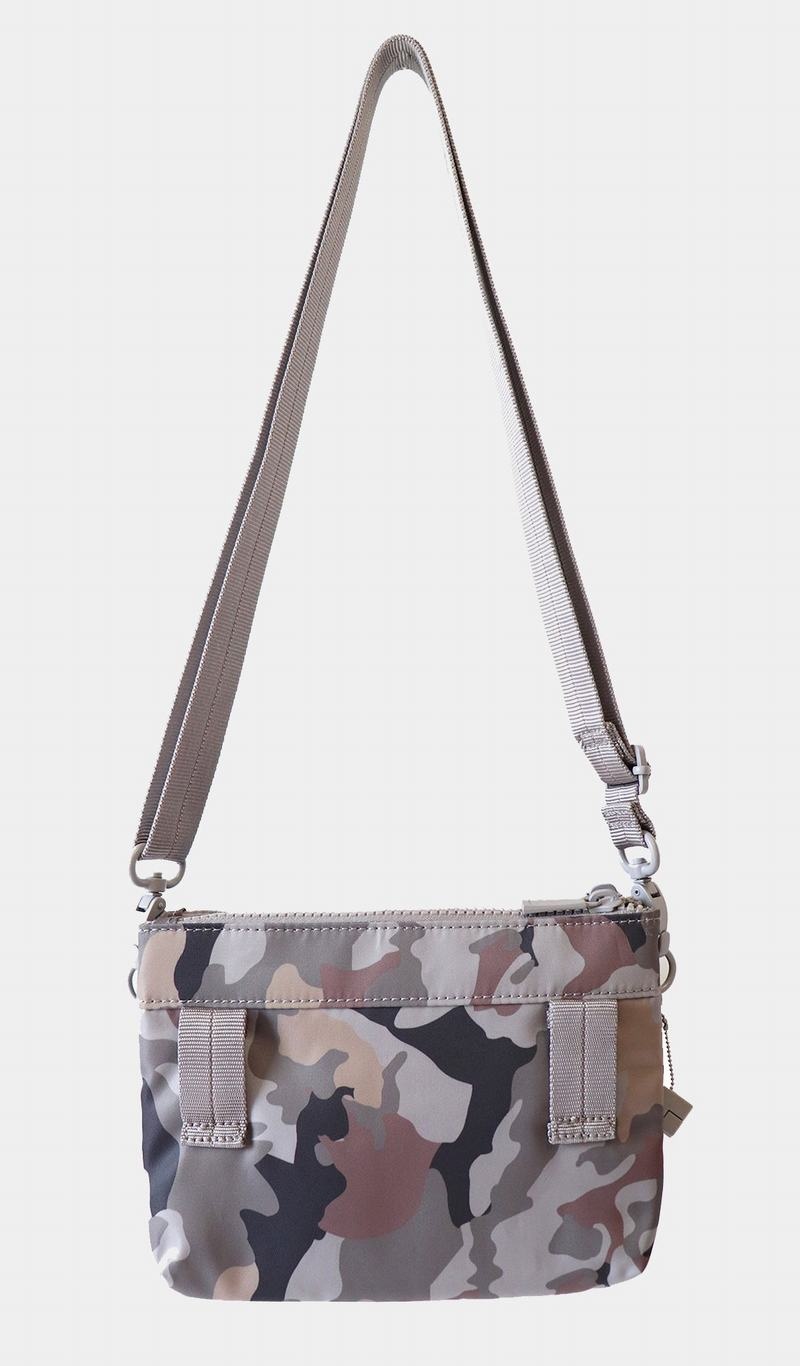 Grey Camo Women's Hedgren Rain Sustainably Made Crossbody Bags | QXH4487BS