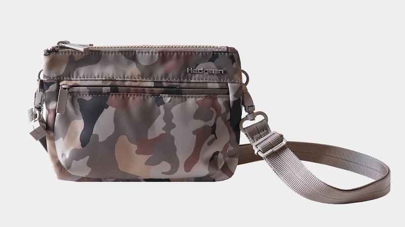 Grey Camo Women's Hedgren Rain Sustainably Made Crossbody Bags | QXH4487BS