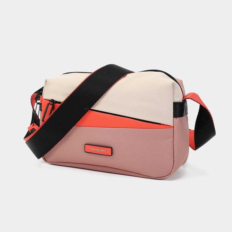 Pink Orange Women's Hedgren Neutron Small Crossbody Bags | YDC3331KR