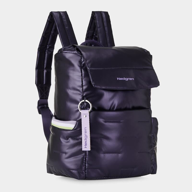 Purple Deep Blue Women's Hedgren Billowy Backpacks | HAP6711MH