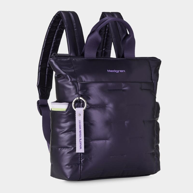 Purple Deep Blue Women's Hedgren Comfy Backpacks | GJY6112YG