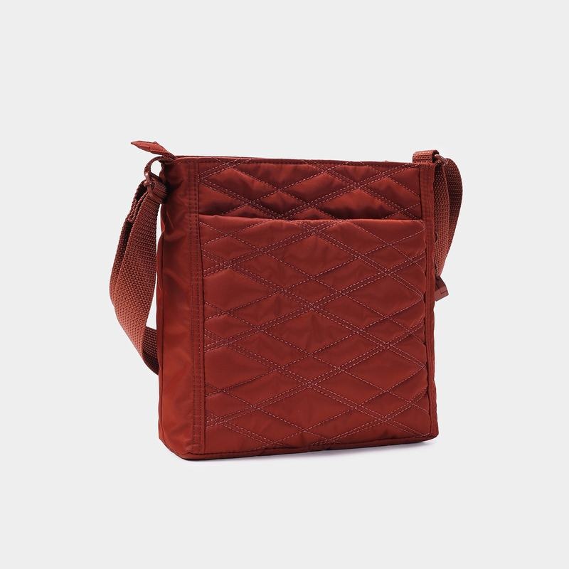 Red Brown Women's Hedgren Quilted Orva Rfid Crossbody Bags | ZKU1220CH