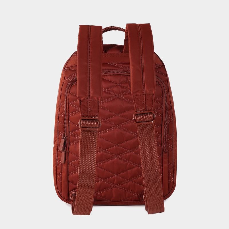 Red Brown Women's Hedgren Vogue Large Rfid Backpacks | VTK2262QC