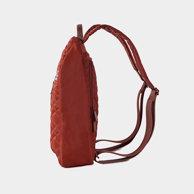 Red Brown Women's Hedgren Vogue Large Rfid Backpacks | VTK2262QC