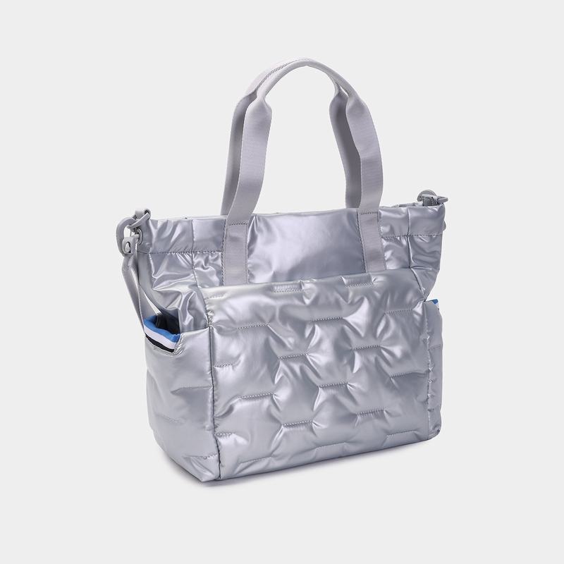 Silver Blue Women's Hedgren Puffer Tote Bags | BFS5549UB