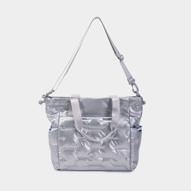 Silver Blue Women's Hedgren Puffer Tote Bags | BFS5549UB