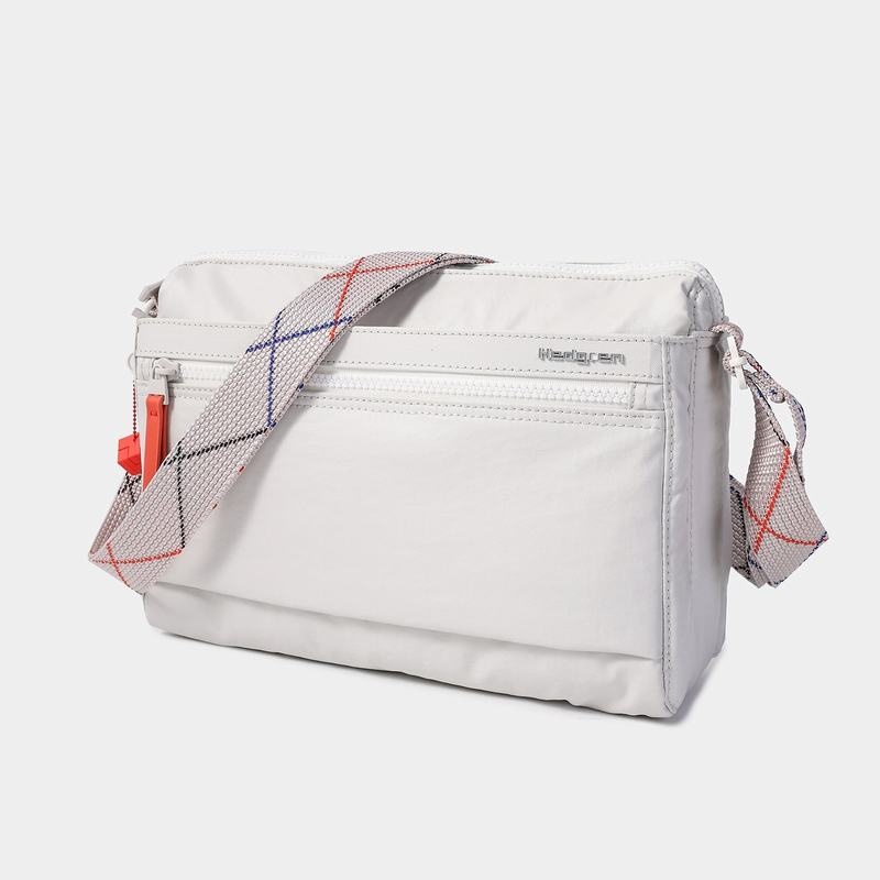 White Grey Women's Hedgren Eye Medium Shoulder Bags | LFS1379RB