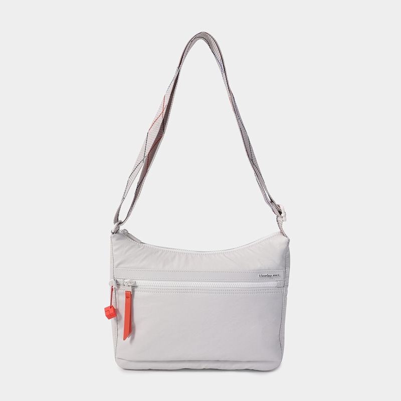 White Grey Women's Hedgren Harpers Crossbody Bags | QCC5551UU