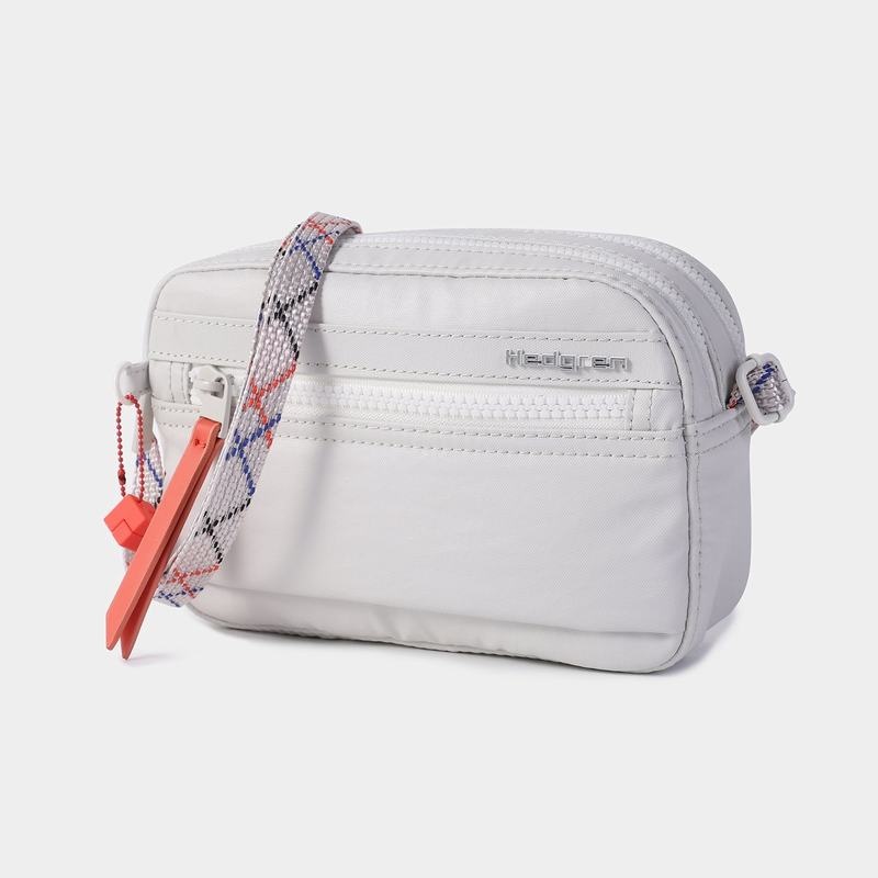 White Grey Women's Hedgren Maia Crossbody Bags | BNL8041MK