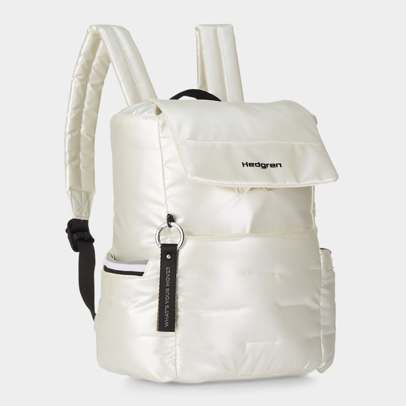 White Women's Hedgren Billowy Backpacks | AMM9969MX